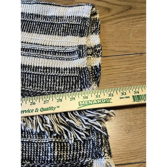 Linda Anderson Poncho Women's OS ‎ Striped Fringe Sweater Boho Western Aztec - Picture 5 of 10